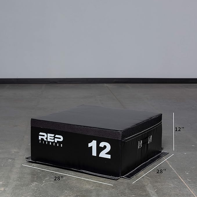 REP Fitness Stackable Soft Foam Plyo Boxes, Adjustable Jump Platforms for Home Gym Training, Durable Cushioned Step for Exercise, Balance, Squats, HIIT Workouts, Strength Conditioning, Vinyl Cover