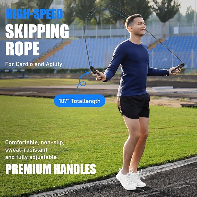 Soccer Agility Speed Training Equipment, Football Practise Set with 20 ft Agility Ladder, 12 Cones, 4 Adjustable Hurdles, Jump Rope, Parachute, for Basketball, Football, Kids, Youth, Adults