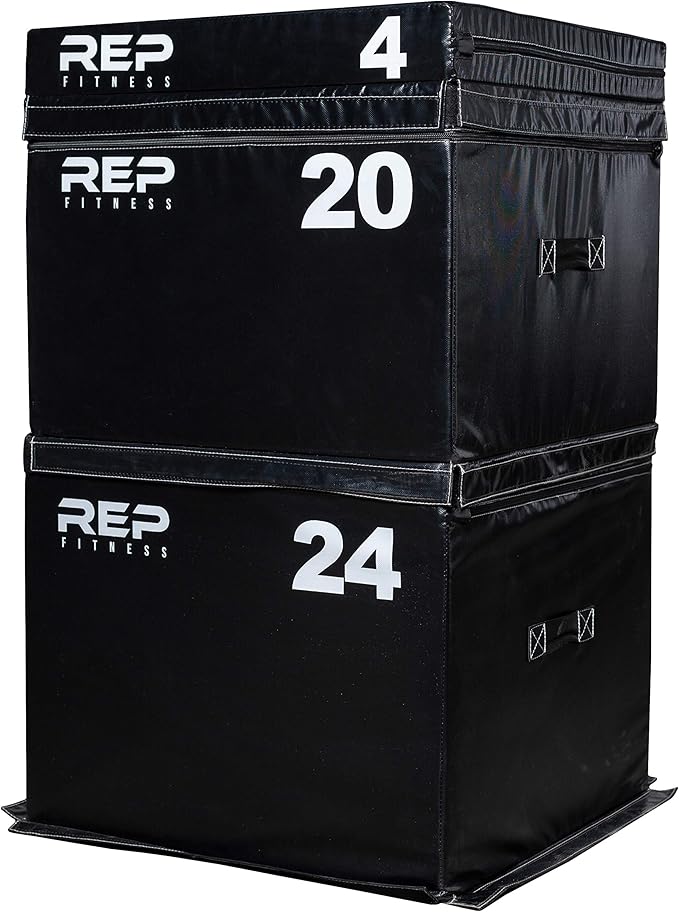 REP Fitness Stackable Soft Foam Plyo Boxes, Adjustable Jump Platforms for Home Gym Training, Durable Cushioned Step for Exercise, Balance, Squats, HIIT Workouts, Strength Conditioning, Vinyl Cover
