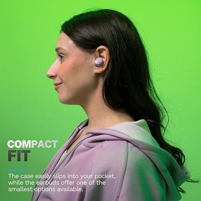 JLab Go Air Pop+ True Wireless Earbuds, in Ear Headphones, Bluetooth Earphones, 35H Playtime Ear Buds, Bluetooth Earbuds with Microphone, USB-C Charging Case, Dual Connect, EQ3 Sound, Mauve