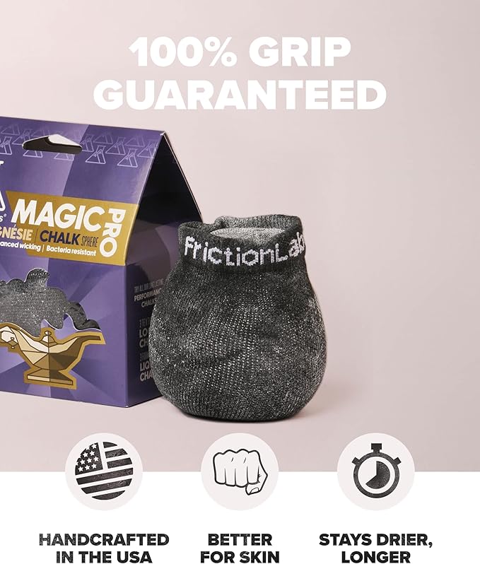 Friction Labs Gym Chalk – Magic Ball, PRO Ball (Chalk Bag Sock) or Discs | Non-Toxic Climbing Chalk for Bouldering, Gymnastics & More