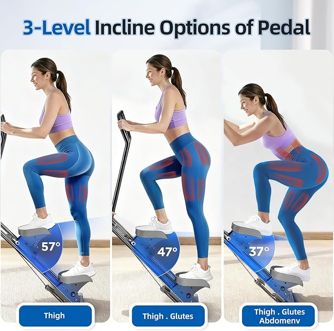 Stair Stepper with Adjustable Resistance,Upgraded Vertical Climber Machine for Home Cardio Workout,Compact Folding Stair Climber with Adjustable Handlebar & Pedals for Full Body Fitness