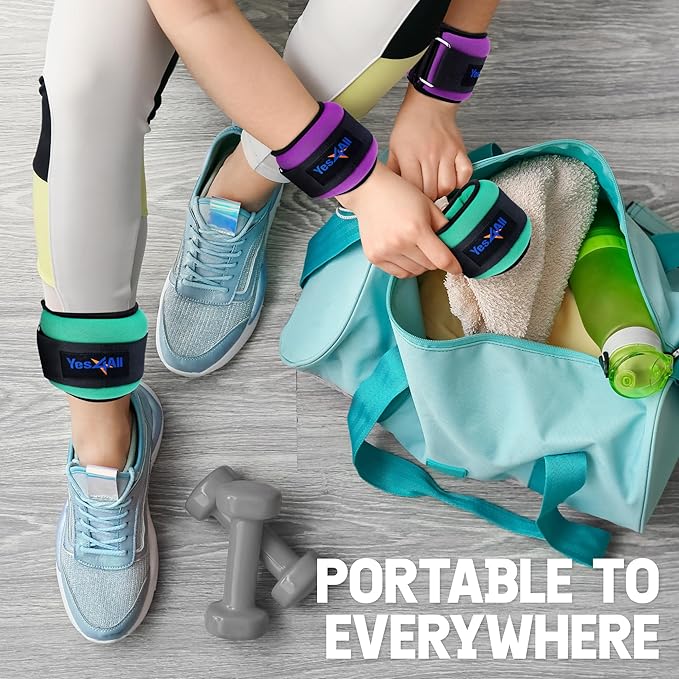 Yes4All Wrist & Ankle Weights Pair 1lb -10lbs, Adjustable Strap for Walking, Jogging, Pilates, Gym Fitness Workout for Women, Men