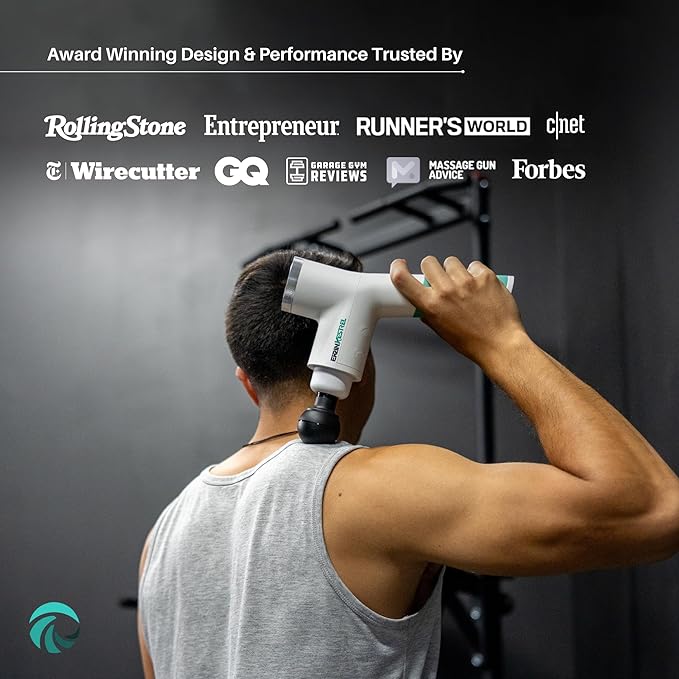 Ekrin Athletics White Kestrel Percussive Massager - Enhanced Precision & Comfort for Elite Muscle Recovery & Wellness - Relieve Sore Muscles and Stiffness