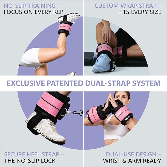 Ankle Weights 4β40 lbs with Dual Strap System (Heel & Wrap) β Single, Pair & Bundle Options with Resistance Bands & Handles β Strength Training, Pilates, Yoga, Glutes, Arms & Rehab