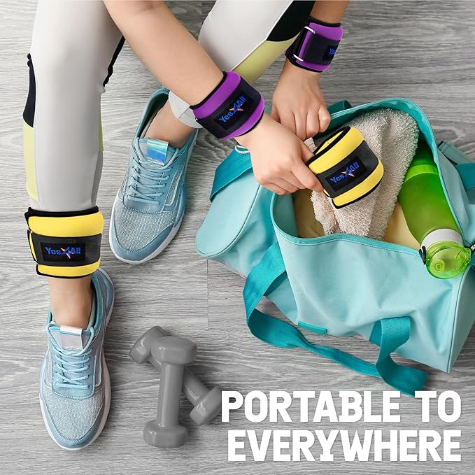 Yes4All Wrist & Ankle Weights Pair 1lb -10lbs, Adjustable Strap for Walking, Jogging, Pilates, Gym Fitness Workout for Women, Men