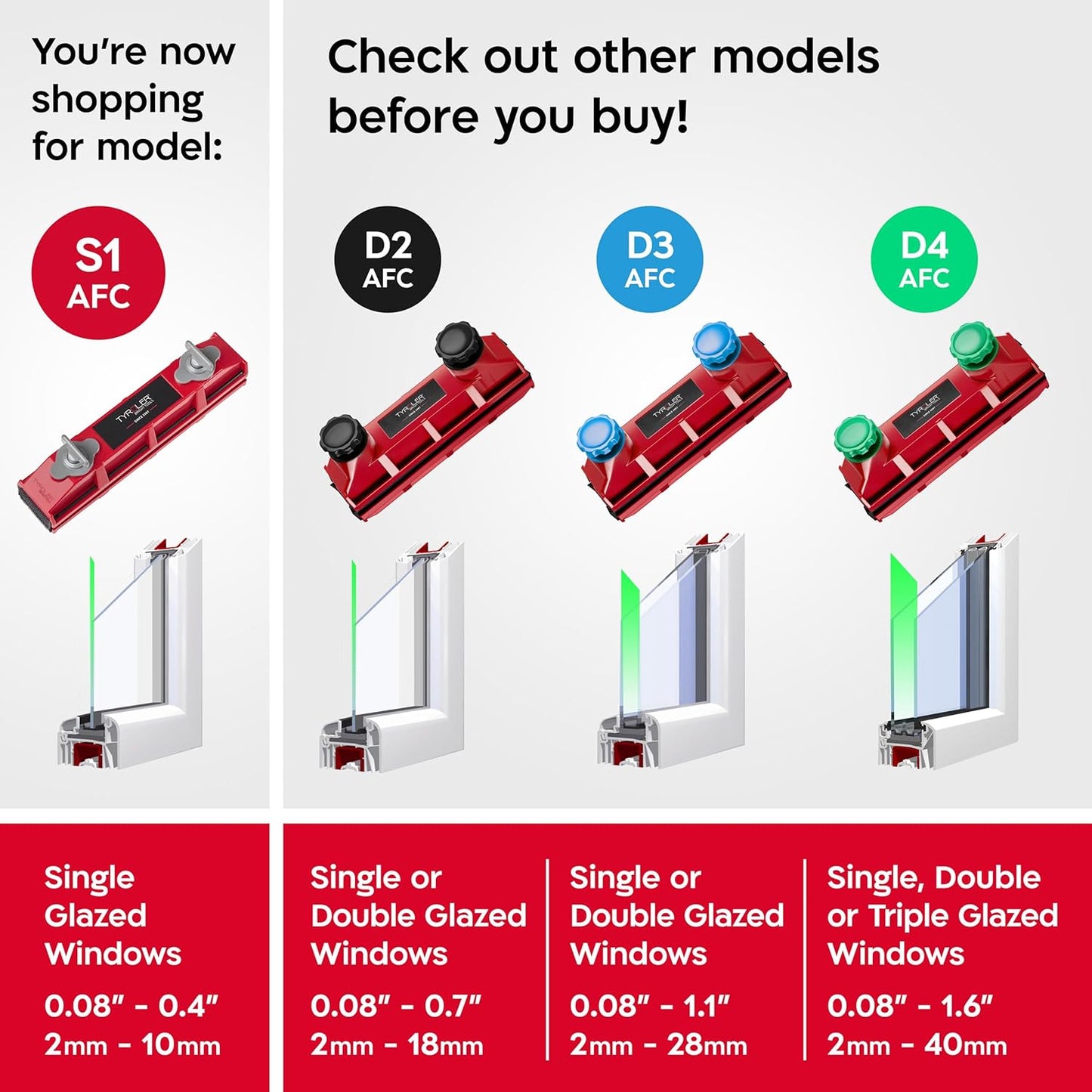 Tyroler Outside Magnetic Window Cleaner Tool | The Glider S-1 AFC Double-Sided Window Cleaner Tool Fits Windows 0.1"-0.4" Thick | Magnet Window Cleaner | Magnetic Glass Cleaner | Limpiador magnetico