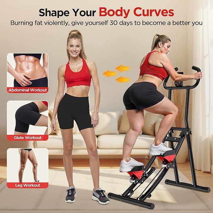 Stair Stepper for Home Gym, Folding Stair Climber for Full Body Workout with Adjustable Handlebar & Pedals, Compact Vertical Climber Cardio Exercise Machine for Women & Men