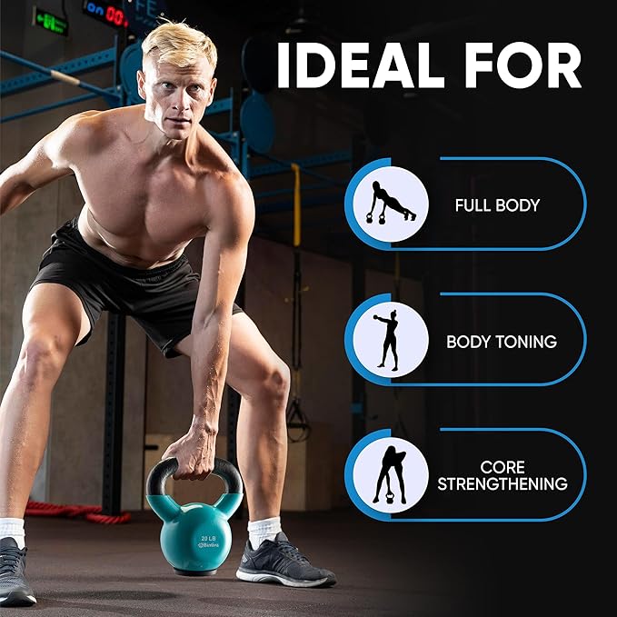 Kettlebell Sets Professional Grade - Strength Training Kettlebells for Home Workout - Cast Iron Kettle Bell Weight Sets for Men & Women with Special Protective Bottom