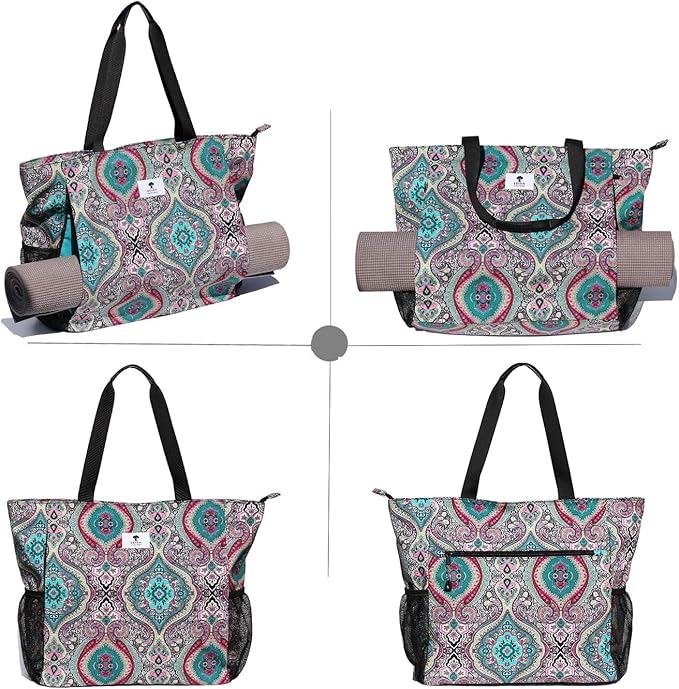 ESVAN Yoga Mat Bag Yoga Tote Carrier Shoulder Bag Carryall Tote for Office,Yoga,Pilates,Travel,Beach and Gym