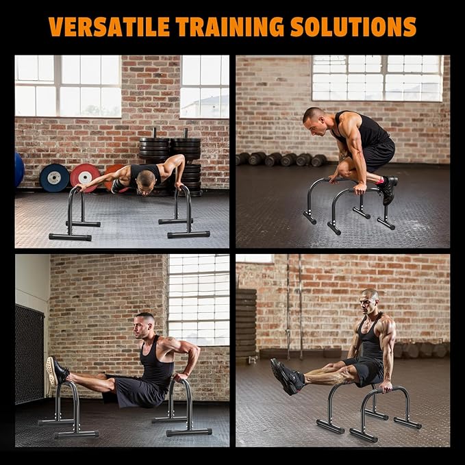AmazeFan Parallettes Bars, High Steel Push Up Bar Strength Training For Handstands, Calisthenics Bars & Dip Bars, Calisthenic, Push Up Stands Handle for Floor Workouts Calisthenics Equipment 