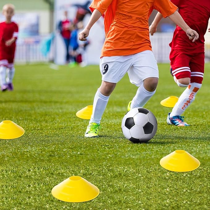 Soccer Agility Speed Training Equipment, Football Practise Set with 20 ft Agility Ladder, 12 Cones, 4 Adjustable Hurdles, Jump Rope, Parachute, for Basketball, Football, Kids, Youth, Adults