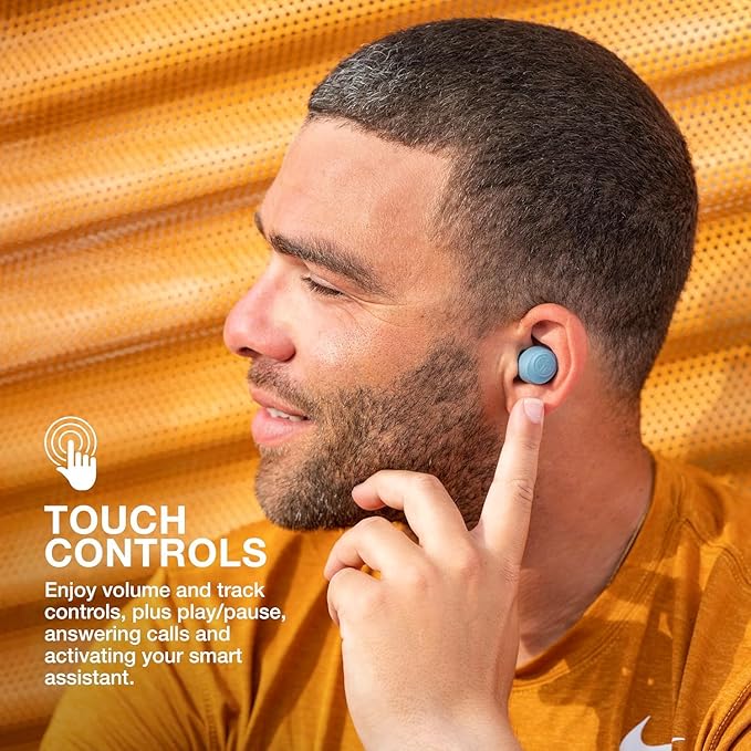 JLab Go Air Pop+ True Wireless Earbuds, in Ear Headphones, Bluetooth Earphones, 35H Playtime Ear Buds, Bluetooth Earbuds with Microphone, USB-C Charging Case, Dual Connect, EQ3 Sound, Slate
