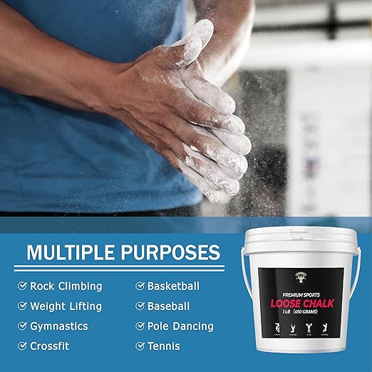 TITGGI 1 lb Gym Chalk Bucket - Multi-Purpose Hand Chalk for Rock Climbing, Gym, Weight Lifting and More
