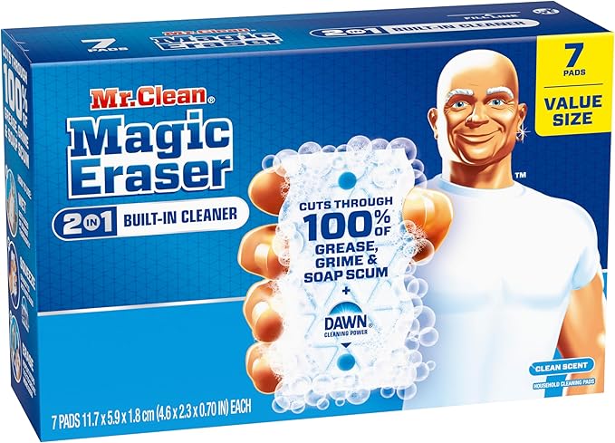 Mr. Clean Magic Eraser Foaming Sponge, All Purpose Cleaner, Dawn Cleaning Power, Ultra Foamy, 7ct