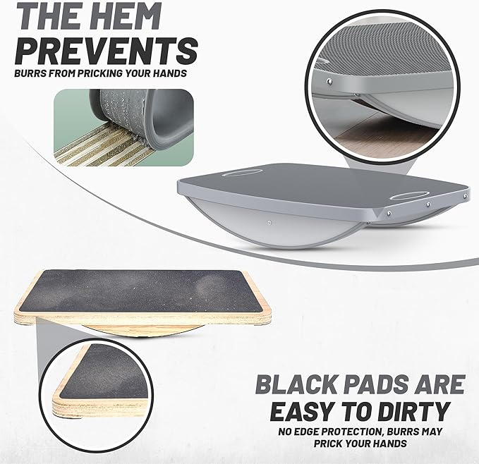 Advanced Wood Balance Board, 360 Degree Rotation and Tilt - Non-Slip 500 lbs Wobble Board for Standing Desk, Physical Therapy and Yoga Practice, Core