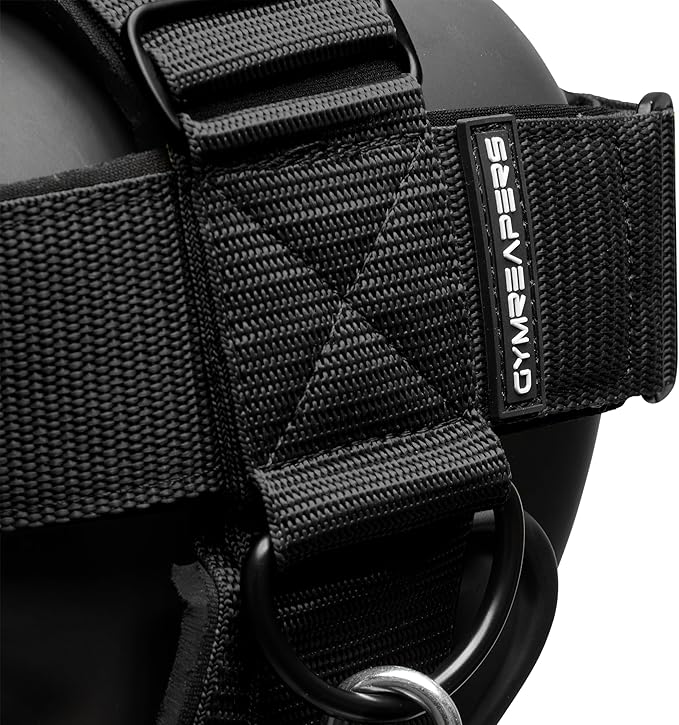 Gymreapers Neck Harness Weight Lifting - Neck Trainer Workout Equipment - Heavy Duty Stainless Steel Chain, Adjustable Neoprene Head Strap, Exercise Equipment for Strength & Pain Relief