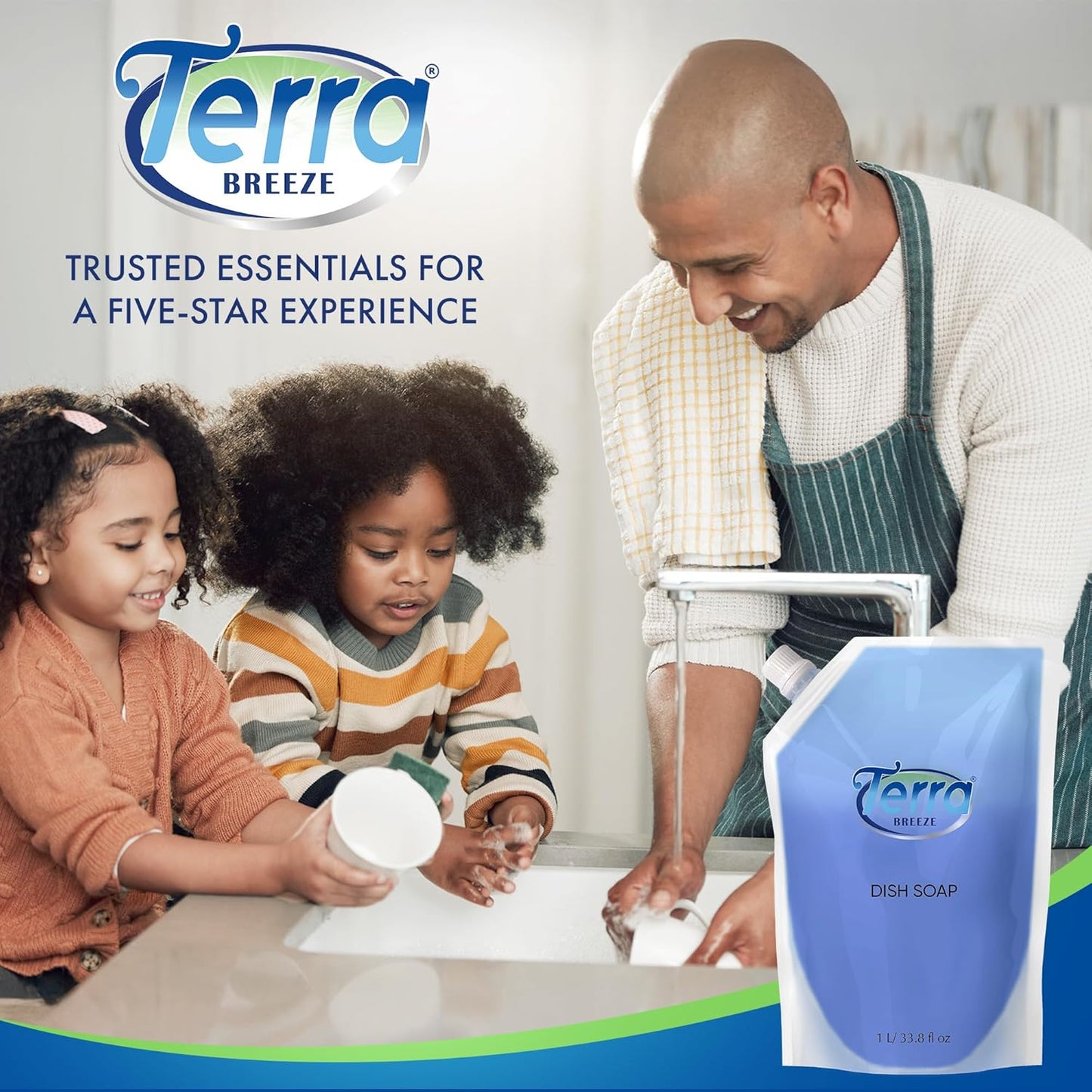 Liquid Dish Soap Refill Pouch 1 Liter – Family Size Dishwashing Liquid for Everyday Home Use – Non-Toxic Formula Cuts Grease While Gentle on Hands – Eco Refill for Dish Soap Dispensers & Kitchens