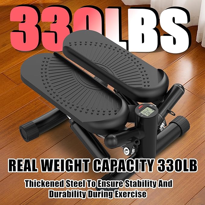 Twist Steppers for Exercise - Mini Stair Stepper Machine with Resistance Bands 330lbs Twist Stepper Portable Exercise Equipment for Full Body Workout