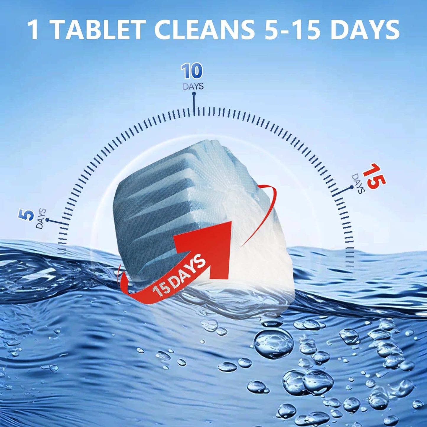 Toilet Bowl Cleaner Tablets, Automatic Toilet Tank Cleaner for Deodorizing & Descaling, Long-Lasting with Sustained Release Technology for Bathroom Cleaners, Blue & White, 20 Packs