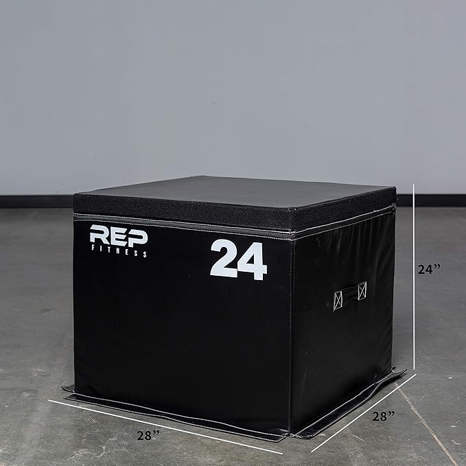 REP Fitness Stackable Soft Foam Plyo Boxes, Adjustable Jump Platforms for Home Gym Training, Durable Cushioned Step for Exercise, Balance, Squats, HIIT Workouts, Strength Conditioning, Vinyl Cover