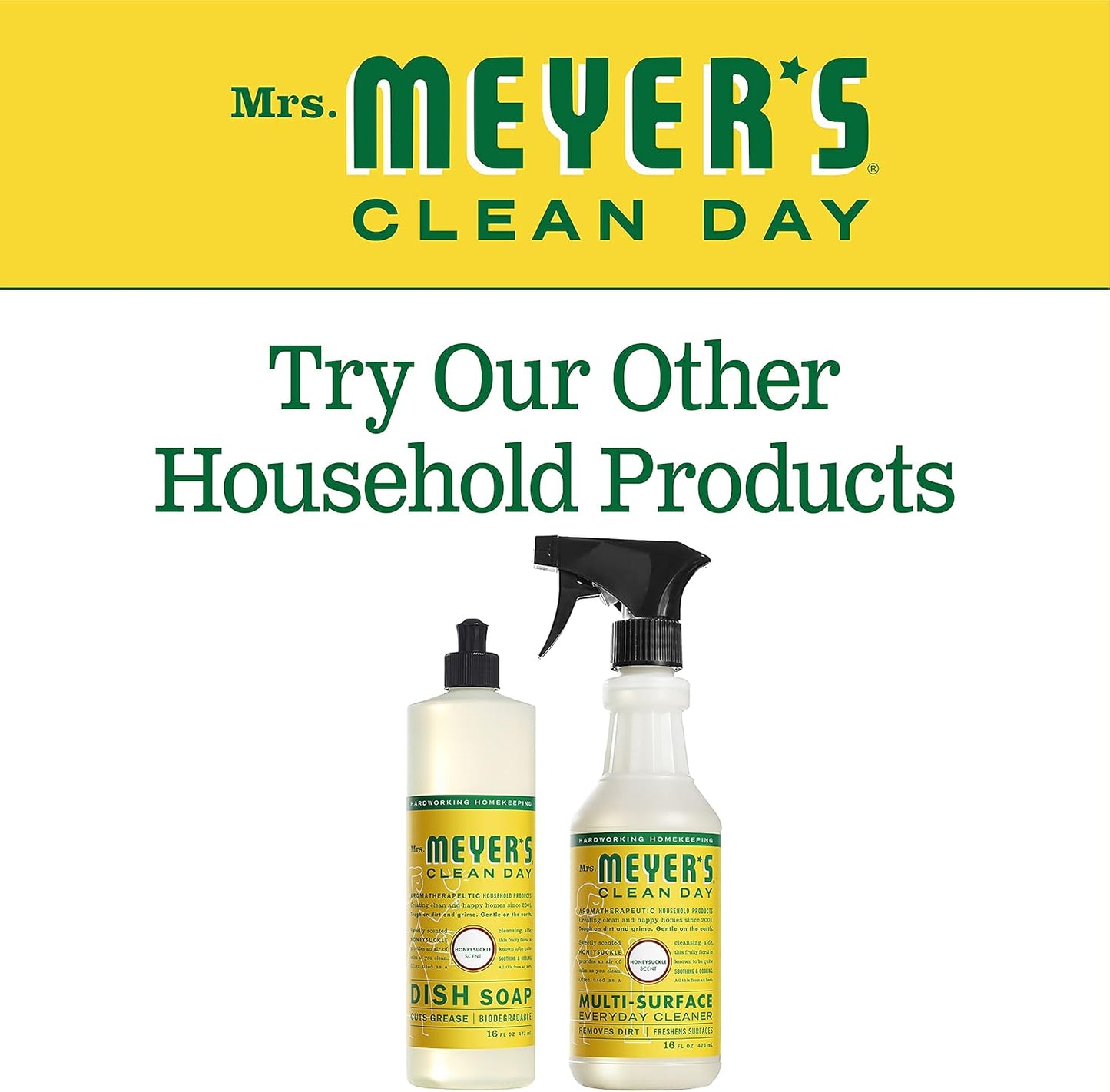 Mrs. Meyer's Clean Day Liquid Dish Soap Honeysuckle, 16 FL OZ (Pack of 1)