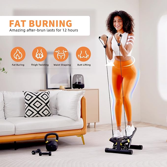 ZIWWVY- Mini Twist Stepper, Stepper Machine with 330LBS Weight Capacity, Mini Stepper for Full Body Workout, Adjustable Step Height, Smooth and Quiet, Step Machine for Men Women