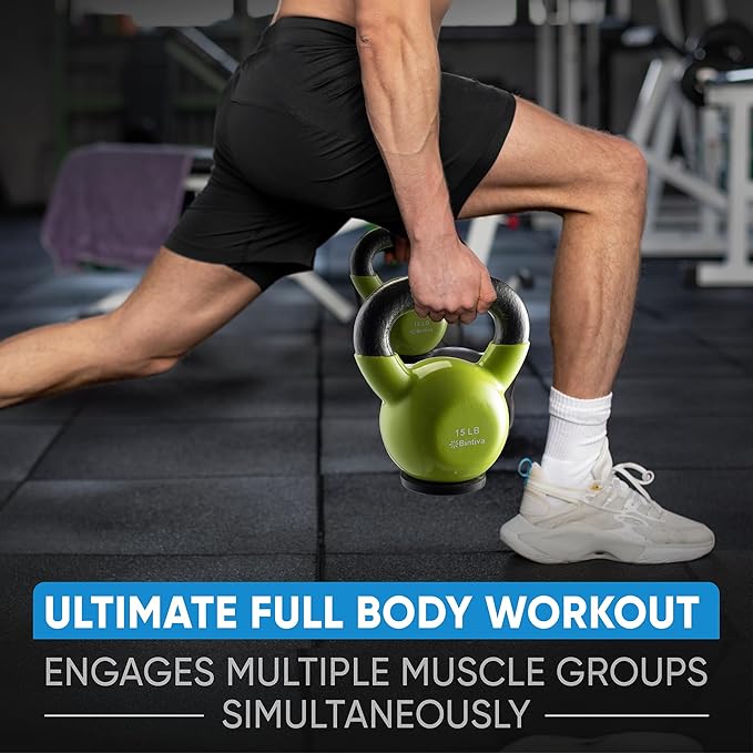 Kettlebell Sets Professional Grade - Strength Training Kettlebells for Home Workout - Cast Iron Kettle Bell Weight Sets for Men & Women with Special Protective Bottom