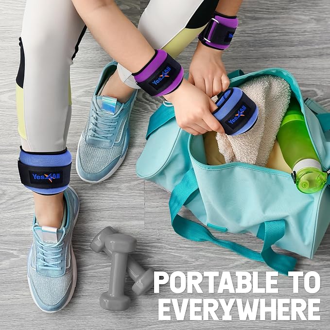 Yes4All Wrist & Ankle Weights Pair 1lb -10lbs, Adjustable Strap for Walking, Jogging, Pilates, Gym Fitness Workout for Women, Men