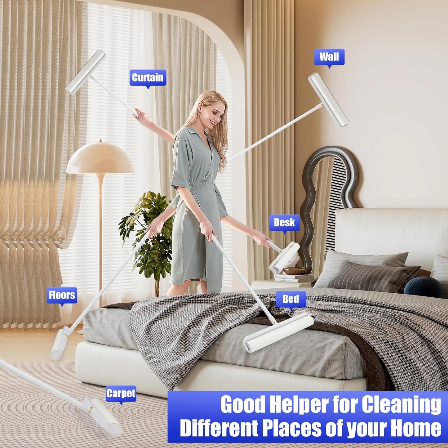 COBETE Large Extra Sticky Lint Roller Refills Pack of 5, 450 Sheets Replacement for Cobete Brand Large Lint Rollers