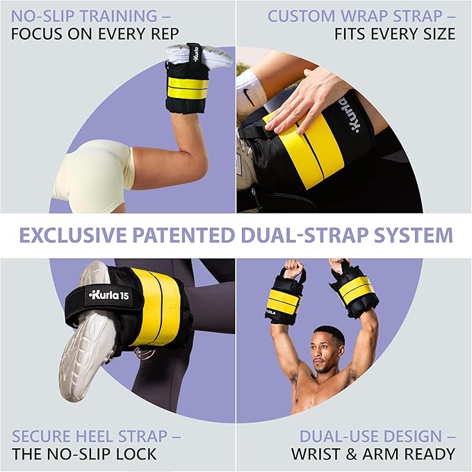Ankle Weights 4β40 lbs with Dual Strap System (Heel & Wrap) β Single, Pair & Bundle Options with Resistance Bands & Handles β Strength Training, Pilates, Yoga, Glutes, Arms & Rehab
