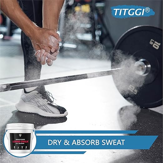 TITGGI 1 lb Gym Chalk Bucket - Multi-Purpose Hand Chalk for Rock Climbing, Gym, Weight Lifting and More