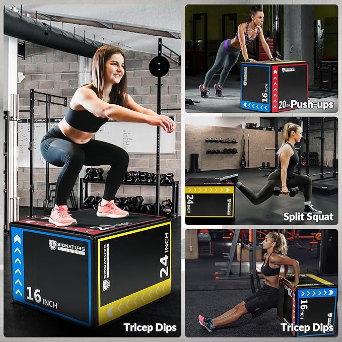 BalanceFrom 3-in-1 Foam Plyo Box, Jump Box for Home Gym, Plyometric Training, HIIT & Strength Workouts, Anti-Slip, Durable & Lightweight, Supports 350lbs,Multiple Colors