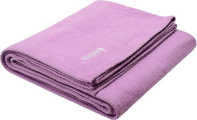 100% Indian Cotton Yoga Blanket - Perfect for Restorative Yoga & Meditation, Lavender