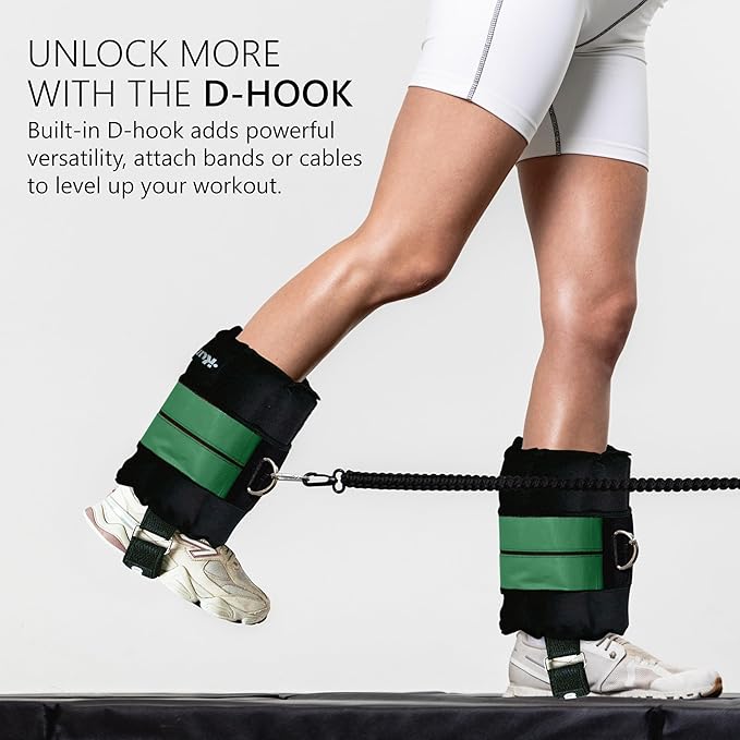 Ankle Weights 4β40 lbs with Dual Strap System (Heel & Wrap) β Single, Pair & Bundle Options with Resistance Bands & Handles β Strength Training, Pilates, Yoga, Glutes, Arms & Rehab