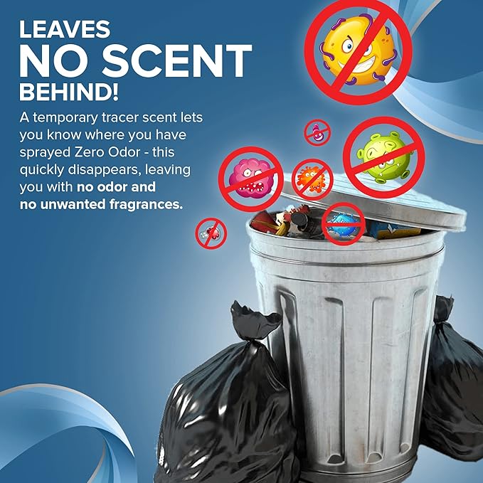 Zero Odor Multi-Purpose Odor Eliminator - Eliminate Air & Surface Odor – Patented Technology Best for Bathroom, Kitchen, Fabric, Closet- Smell Great Again, 8oz (Over 1000 Sprays)