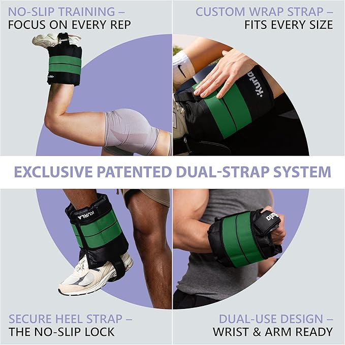 Ankle Weights 4β40 lbs with Dual Strap System (Heel & Wrap) β Single, Pair & Bundle Options with Resistance Bands & Handles β Strength Training, Pilates, Yoga, Glutes, Arms & Rehab