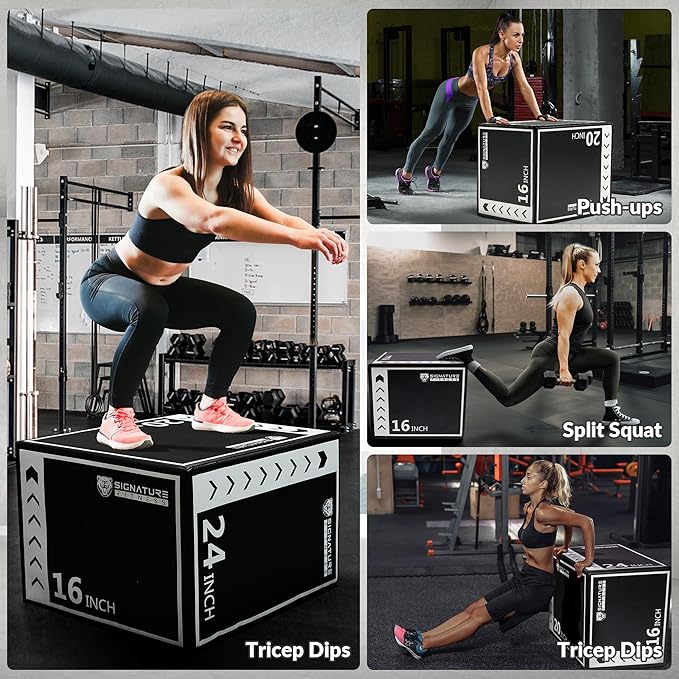 BalanceFrom 3-in-1 Foam Plyo Box, Jump Box for Home Gym, Plyometric Training, HIIT & Strength Workouts, Anti-Slip, Durable & Lightweight, Supports 350lbs,Multiple Colors