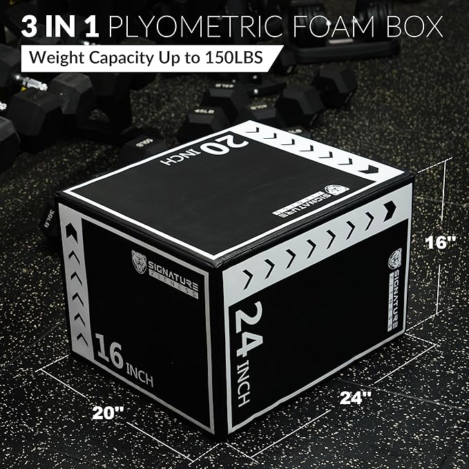 BalanceFrom 3-in-1 Foam Plyo Box, Jump Box for Home Gym, Plyometric Training, HIIT & Strength Workouts, Anti-Slip, Durable & Lightweight, Supports 350lbs,Multiple Colors