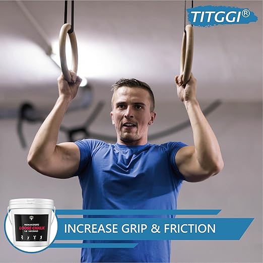 TITGGI 1 lb Gym Chalk Bucket - Multi-Purpose Hand Chalk for Rock Climbing, Gym, Weight Lifting and More