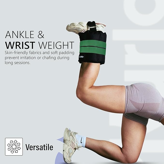 Ankle Weights 4β40 lbs with Dual Strap System (Heel & Wrap) β Single, Pair & Bundle Options with Resistance Bands & Handles β Strength Training, Pilates, Yoga, Glutes, Arms & Rehab
