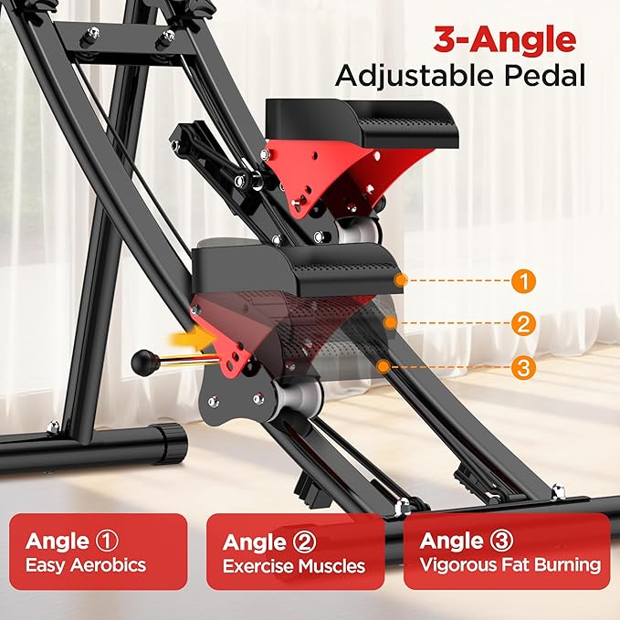 Stair Stepper for Home Gym, Folding Stair Climber for Full Body Workout with Adjustable Handlebar & Pedals, Compact Vertical Climber Cardio Exercise Machine for Women & Men