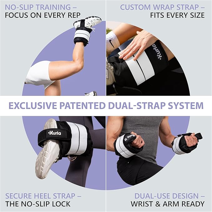 Ankle Weights 4β40 lbs with Dual Strap System (Heel & Wrap) β Single, Pair & Bundle Options with Resistance Bands & Handles β Strength Training, Pilates, Yoga, Glutes, Arms & Rehab