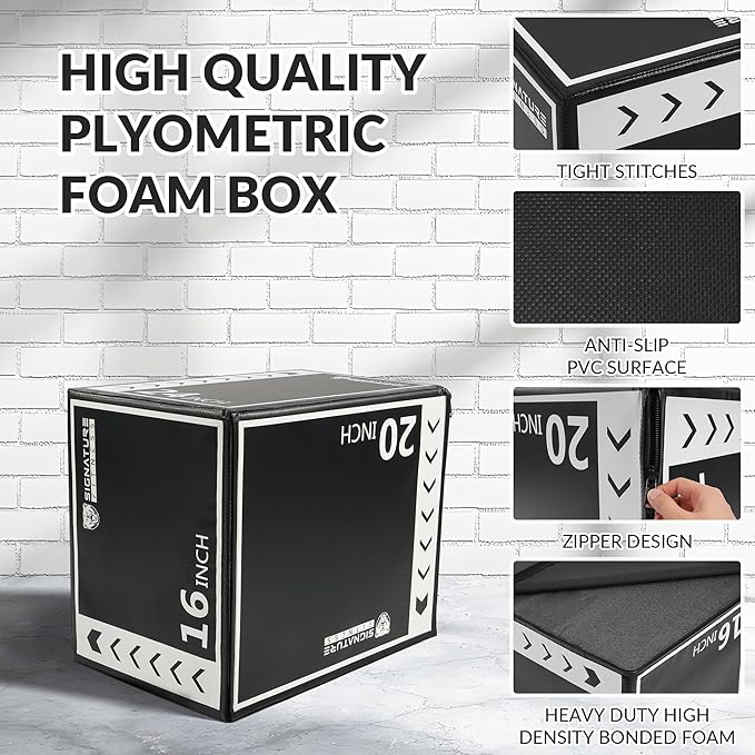 BalanceFrom 3-in-1 Foam Plyo Box, Jump Box for Home Gym, Plyometric Training, HIIT & Strength Workouts, Anti-Slip, Durable & Lightweight, Supports 350lbs,Multiple Colors