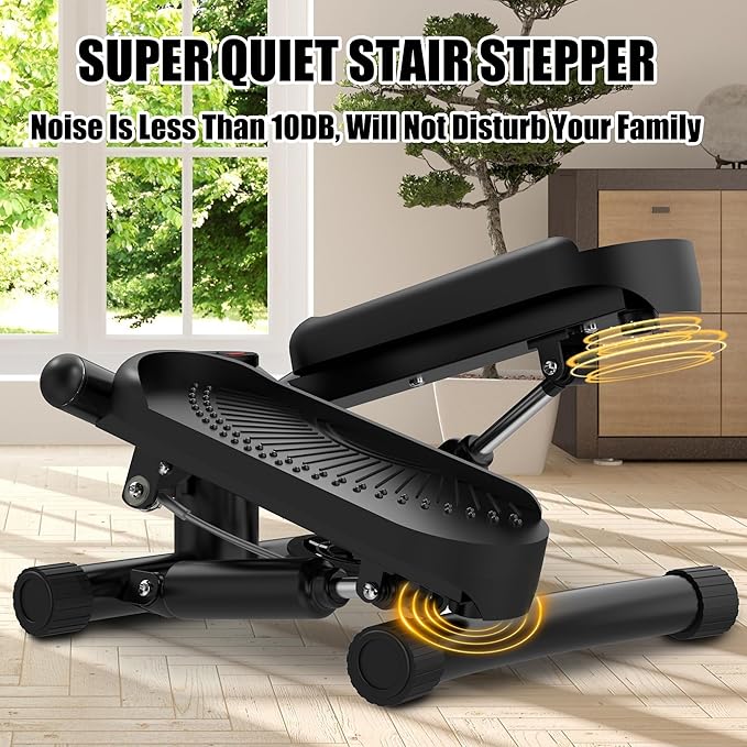 Twist Steppers for Exercise - Mini Stair Stepper Machine with Resistance Bands 330lbs Twist Stepper Portable Exercise Equipment for Full Body Workout