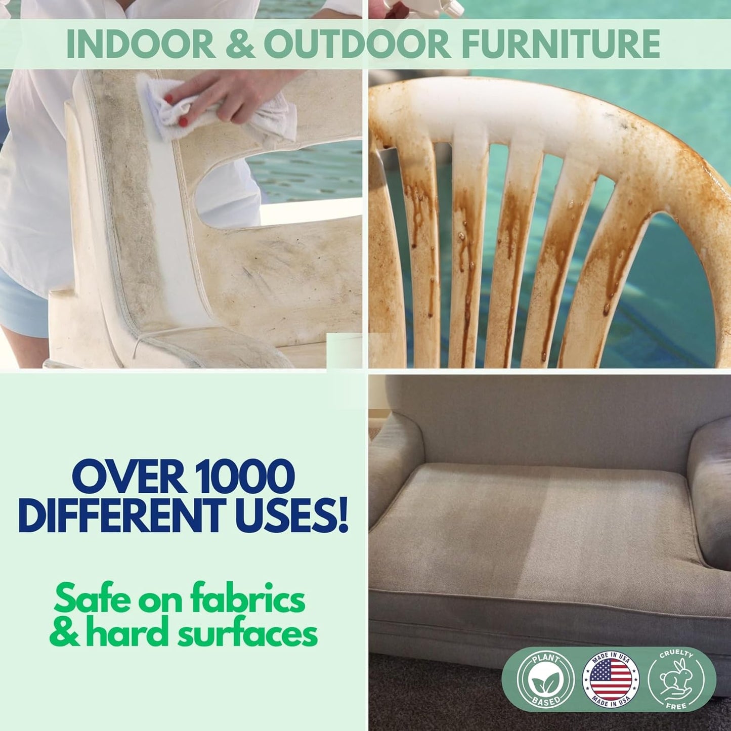 Whip It Cleaner Concentrate, Multi Purpose Stain Remover, Plant Based Enzyme Cleaner, Cleaning Food, Grease, Coffee, Wine, Baby Stains, Over 500 uses, Made in the USA, 1 Gallon,128-ounce