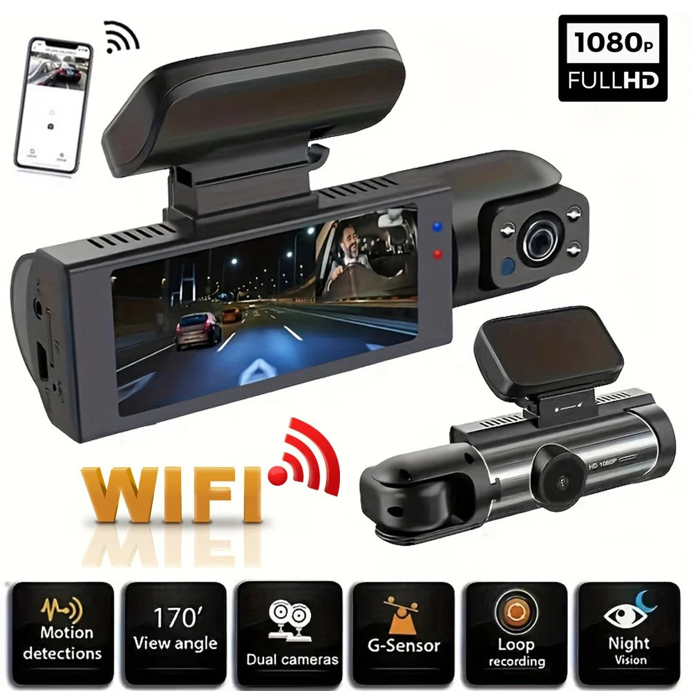 Dual Lens WiFi Dash Cam Night Vision