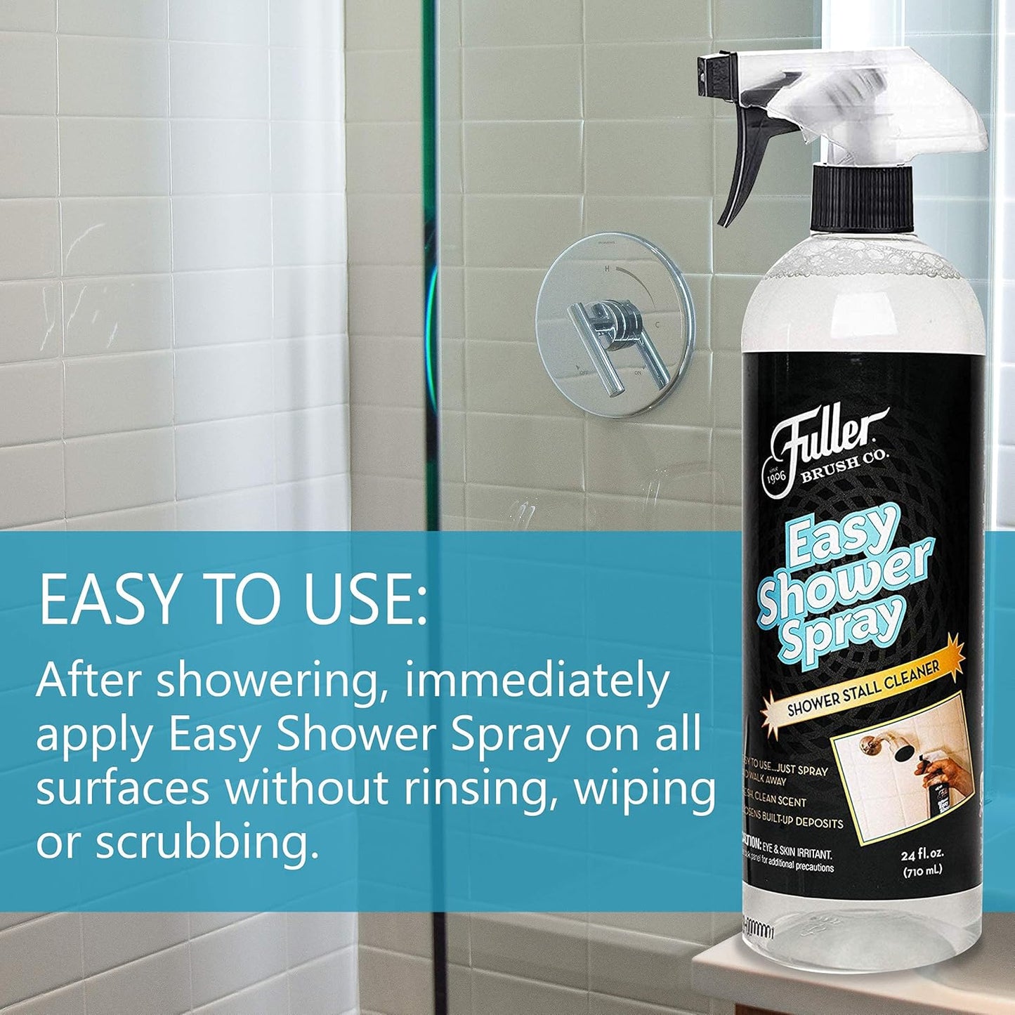 Fuller Brush Easy Shower Spray - No Scrub Shower Cleaner - Multi Surface Formula Keeps Surfaces Clean From Dirt, Soap Scum and Hard Water Stain Build Up Perfect for Shower Floors Walls (Pack of 6)