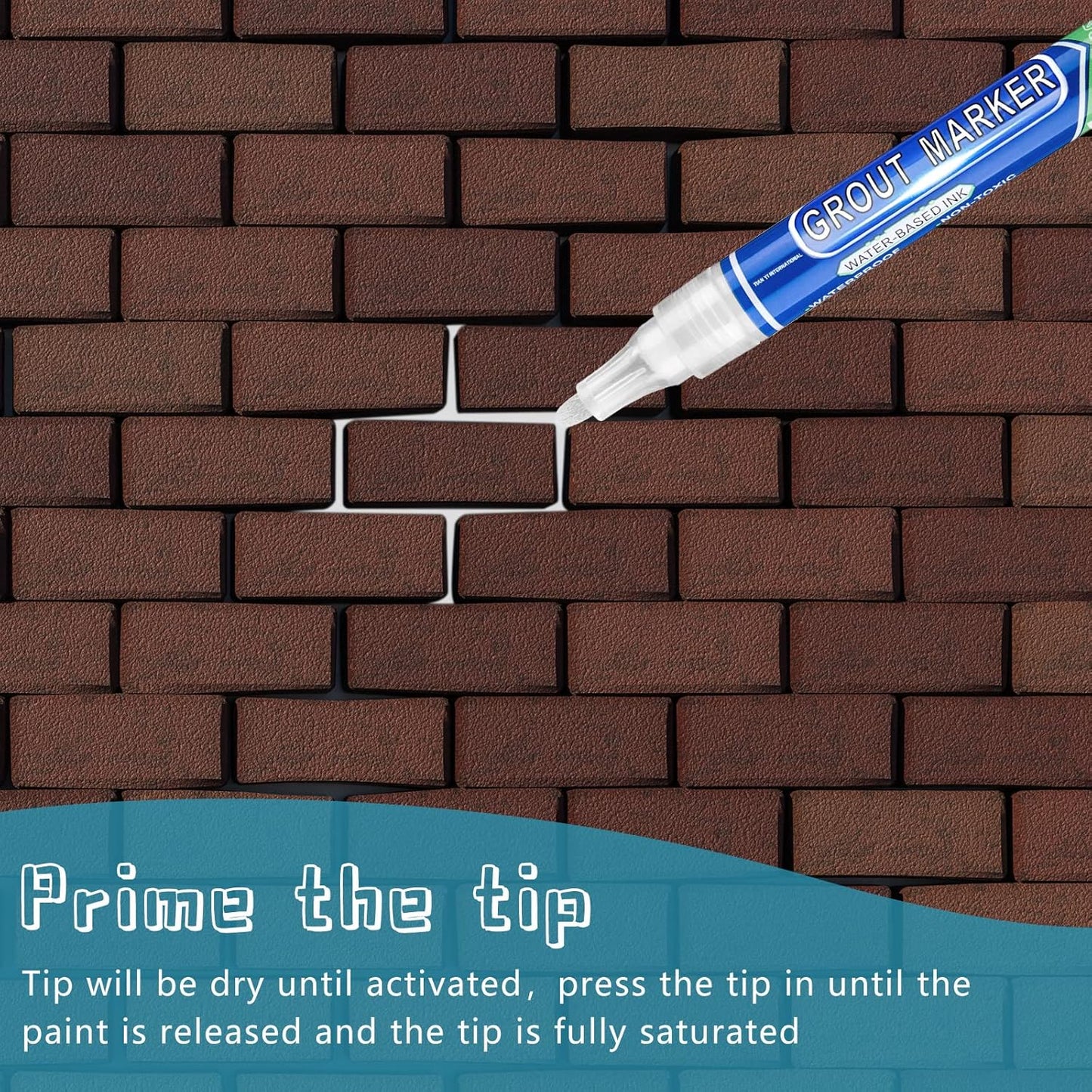 Zonon Grout Wall Pen Tile Paint Markers Grout Repair Sealer Pen for Bathrooms Kitchen Porch Patio Repair Refresh(White,8 Pieces)