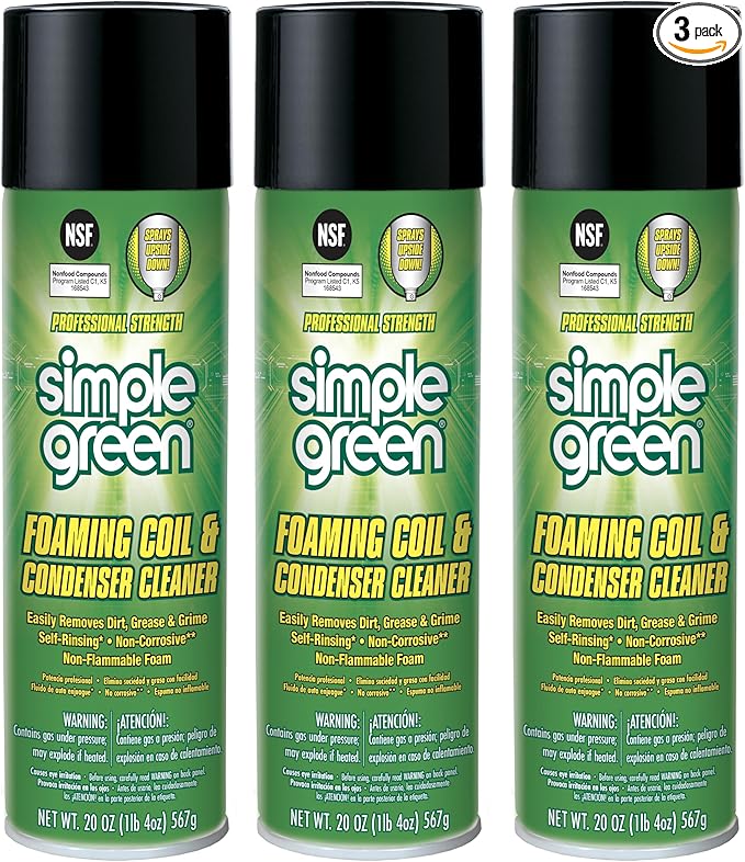 Simple Green Foaming Coil Cleaner 20oz Aerosol (Pack of 3)